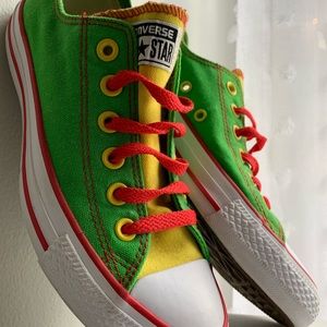 Brand New Rasta Red, Yellow, and Green Converse